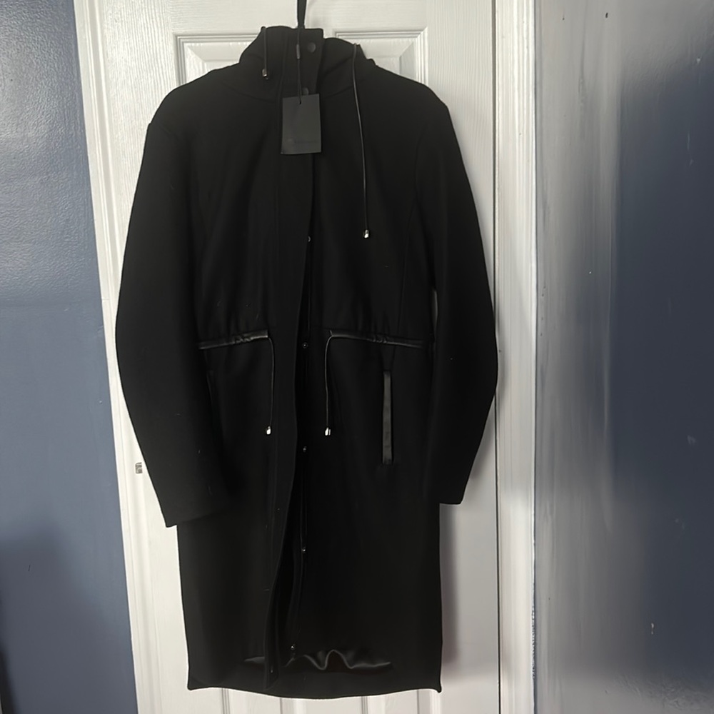 Black Mackage Leather Drawstring Trim